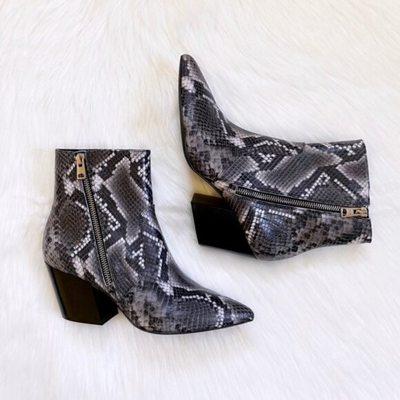 AllSaints Aster Snakeskin Heeled Bootie 37 NEW - Picture 4 of 13